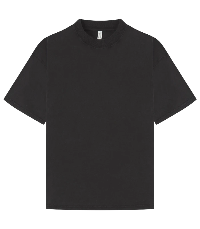 Casual Classics Casual Core Ringspun 150 Acid Oversize Extended Neck Tee in Acid Black