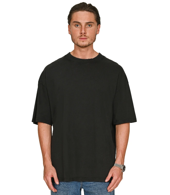 Casual Classics Casual Core Ringspun 150 Acid Oversize Extended Neck Tee in Acid Black