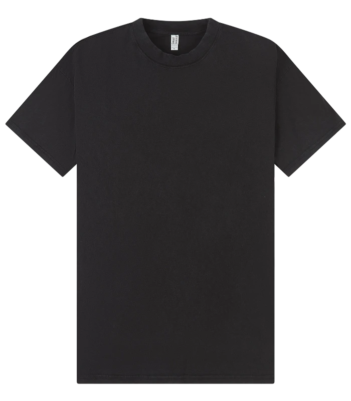 Casual Classics Casual Core Combed 180 Acid Oversize Extended Neck Tee in Acid Black