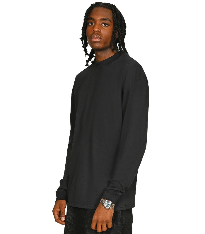 Casual Classics Casual Core Combed 180 Acid Oversize Extended Neck L/S Tee in Acid Black