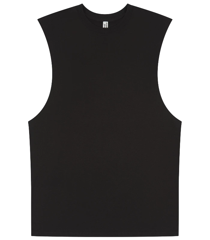 Casual Classics Casual Core Ringspun 150 Regular Raw Edge Droparm Tank in Black