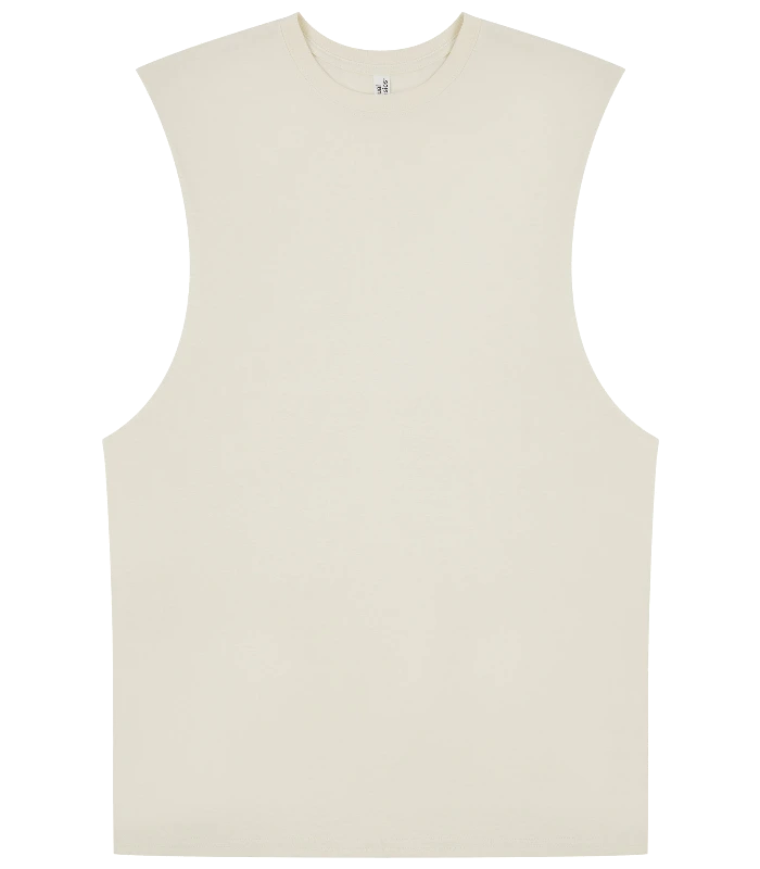 Casual Classics Casual Core Ringspun 150 Regular Raw Edge Droparm Tank in Ecru