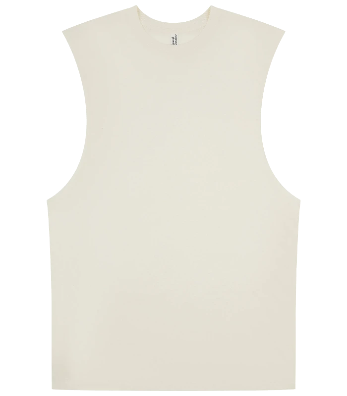 Casual Classics Casual Core Ringspun 150 Regular Raw Edge Droparm Tank Tall in Ecru