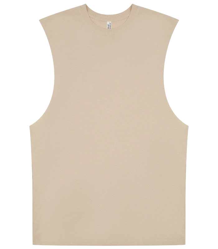Casual Classics Casual Core Ringspun 150 Regular Raw Edge Droparm Tank Tall in Sand