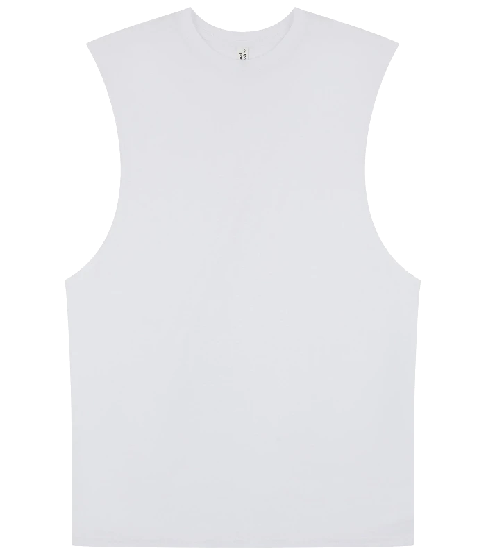 Casual Classics Casual Core Ringspun 150 Regular Raw Edge Droparm Tank Tall in White