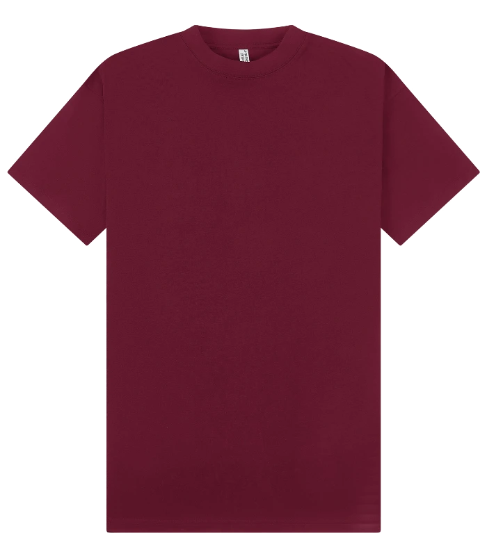 Casual Classics Casual Supreme Organic Combed 350 Oversize Extended Neck Tee in Burgundy