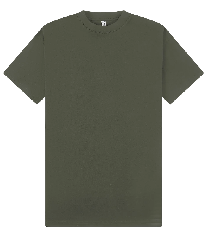Casual Classics Casual Supreme Organic Combed 350 Oversize Extended Neck Tee in Khaki Olive
