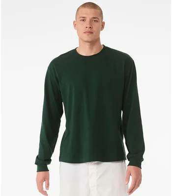 Bella+Canvas Canvas Unisex Heavyweight Long Sleeve Boxy T-Shirt in Forest Green