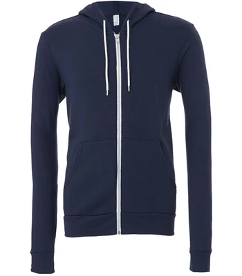 Bella+Canvas Canvas Unisex Full Zip Hoodie in Navy