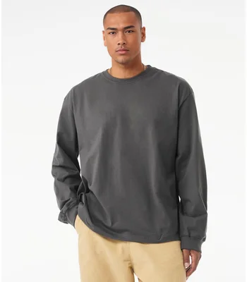 Bella+Canvas Canvas Unisex Heavyweight Long Sleeve T-Shirt in Asphalt