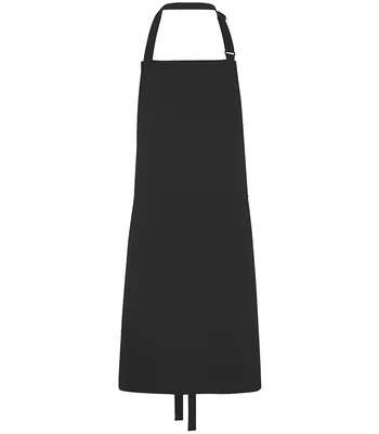 Dennys Dennys Polyester Bib Apron with Pocket in Black