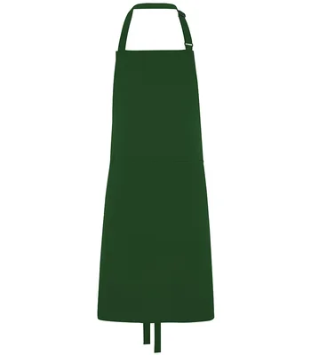 Dennys Dennys Polyester Bib Apron with Pocket in Bottle Green