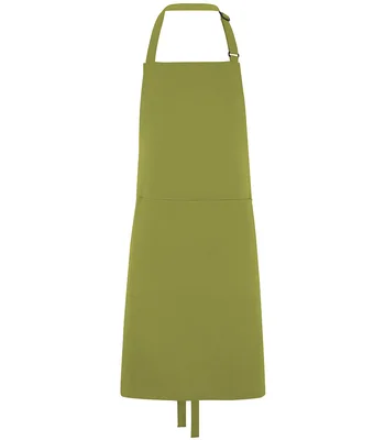 Dennys Dennys Polyester Bib Apron with Pocket in Light Olive