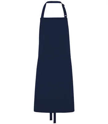 Dennys Dennys Polyester Bib Apron with Pocket in Navy