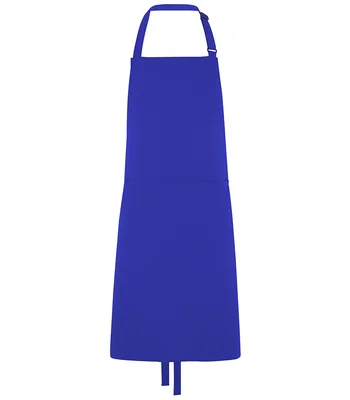 Dennys Dennys Polyester Bib Apron with Pocket in Royal Blue