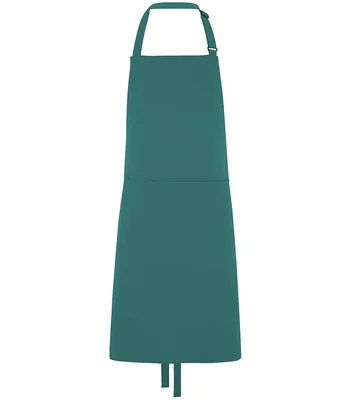 Dennys Dennys Polyester Bib Apron with Pocket in Sea Grass
