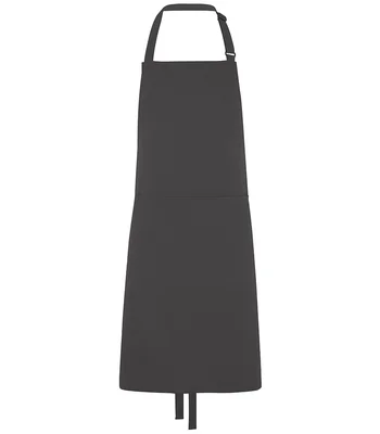 Dennys Dennys Polyester Bib Apron with Pocket in Storm Grey