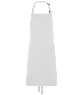 Dennys Dennys Polyester Bib Apron with Pocket in White