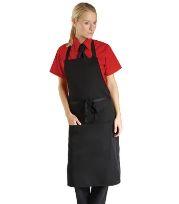 Dennys Dennys Bib Apron with Pocket in Black