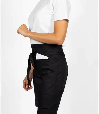 Dennys Dennys Wrap Over Waist Apron in Black