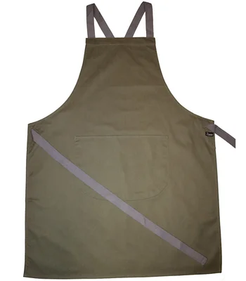 Dennys Dennys Cross Back Apron in Olive Green