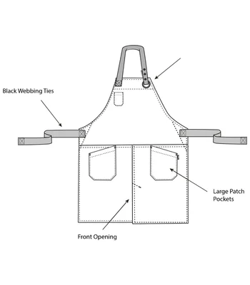 Dennys Dennys Canvas Apron with Front Split in Black