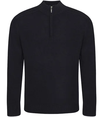 Ecologie Ecologie Unisex Wakhan Zip Neck Sustainable Sweater in Black