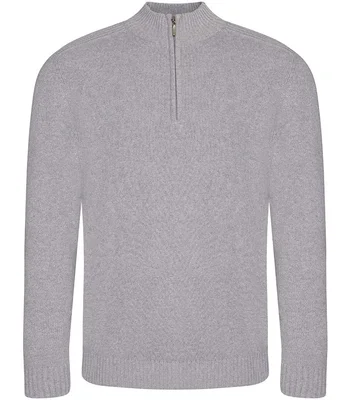 Ecologie Ecologie Unisex Wakhan Zip Neck Sustainable Sweater in Heather Grey