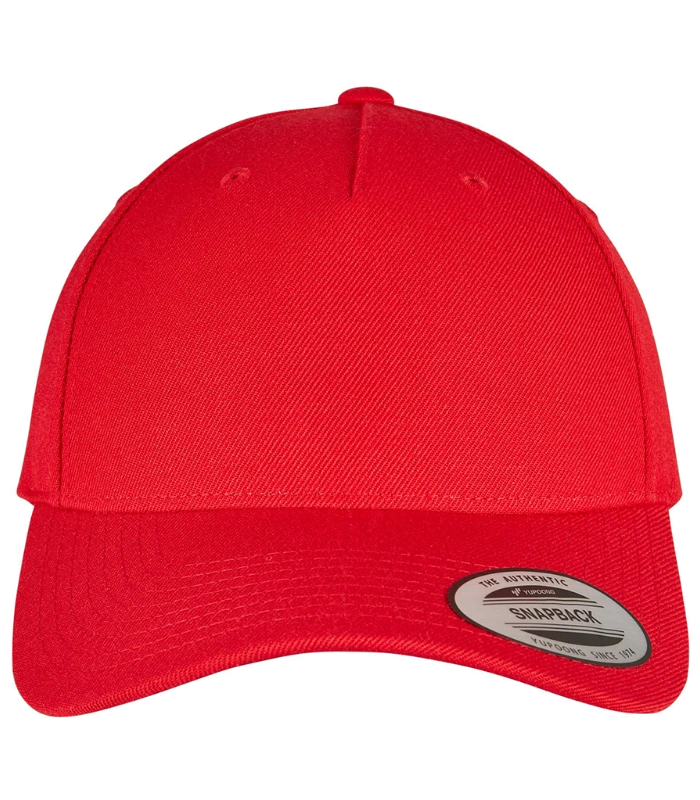 Flexfit Flexfit 5 Panel Premium Curved Snapback in Red