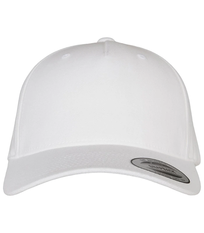 Flexfit Flexfit 5 Panel Premium Curved Snapback in White