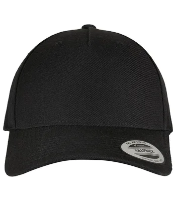 Flexfit Flexfit 5 Panel Premium Curved Snapback in Black