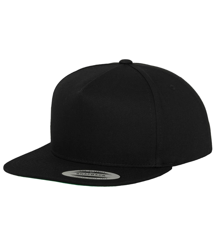 Flexfit Flexfit Classic 5 Panel Snapback Cap in BK/BK