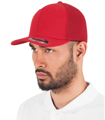 Flexfit Flexfit Tactel Mesh Cap in RED