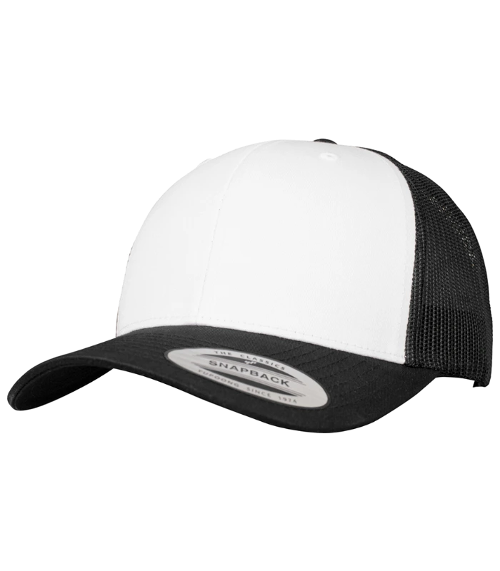 Flexfit Flexfit Retro Coloured Front Trucker Cap in BK/WH