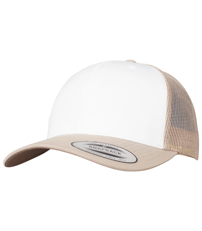 Flexfit Flexfit Retro Coloured Front Trucker Cap in KH/WH
