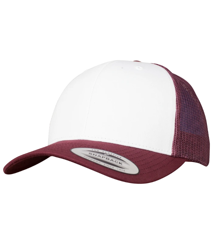 Flexfit Flexfit Retro Coloured Front Trucker Cap in MR/WH