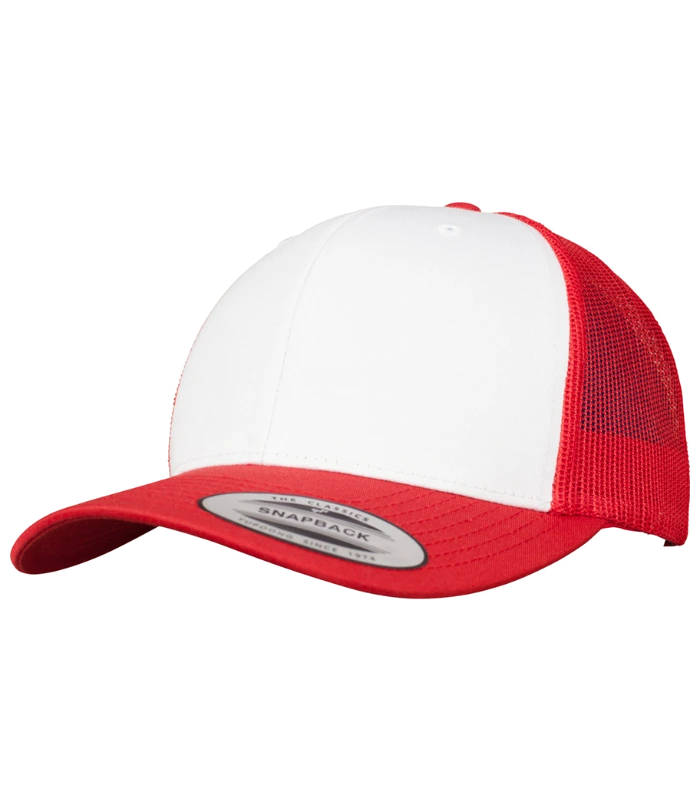Flexfit Flexfit Retro Coloured Front Trucker Cap in RD/WH