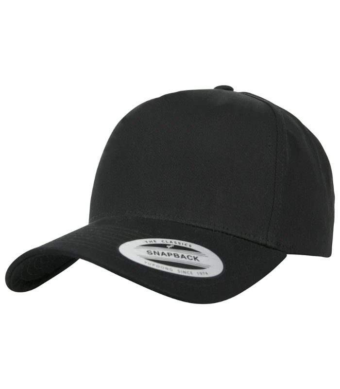 Flexfit Flexfit 5 Panel Curved Classic Snapback Cap in BLK