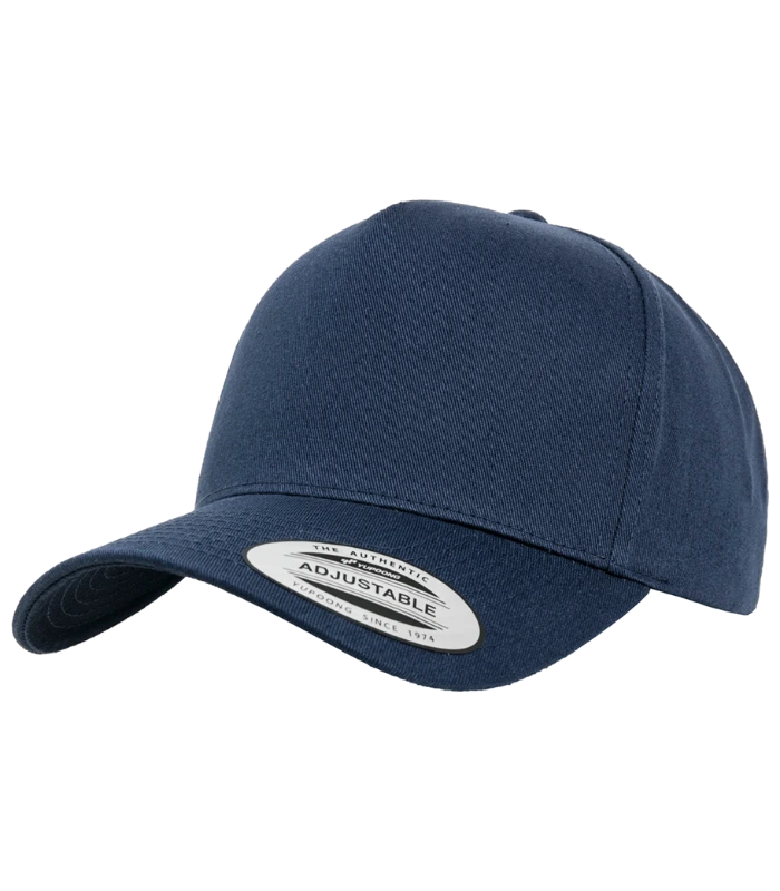 Flexfit Flexfit 5 Panel Curved Classic Snapback Cap in NAV