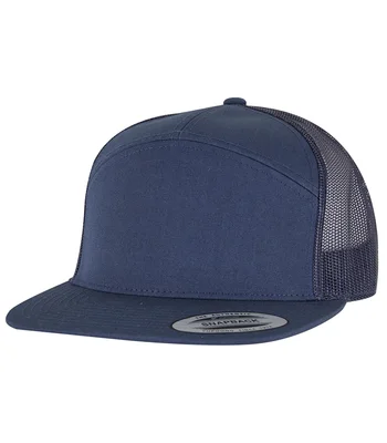 Flexfit Flexfit 7 Panel Trucker Cap in Black