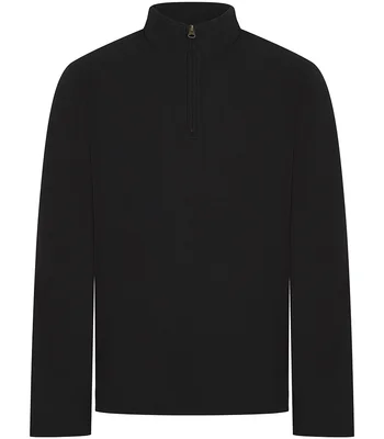 Front Row Front Row Premium Piqué 1/4 Zip Top in Black