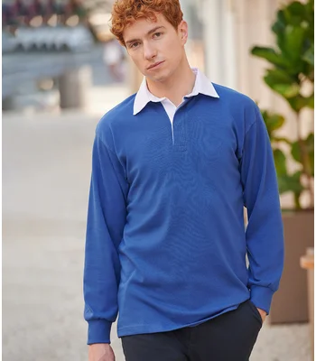 Front Row Front Row Classic Rugby Shirt in Royal Blue/White
