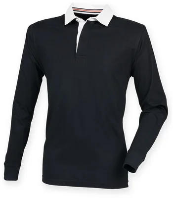Front Row Front Row Premium Superfit Rugby Shirt in Black