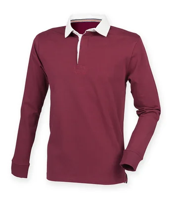 Front Row Front Row Premium Superfit Rugby Shirt in Deep Burgundy