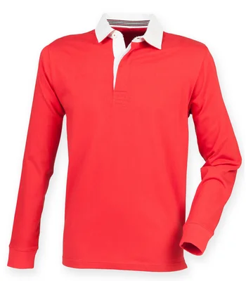 Front Row Front Row Premium Superfit Rugby Shirt in Red