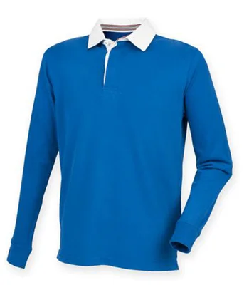 Front Row Front Row Premium Superfit Rugby Shirt in Royal Blue