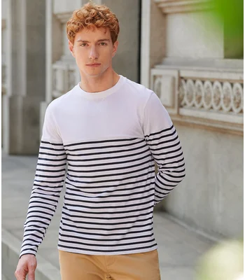 Front Row Front Row Unisex Long Sleeve Breton Striped T-Shirt