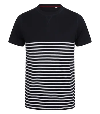 Front Row Front Row Unisex Breton Striped T-Shirt in White/Navy