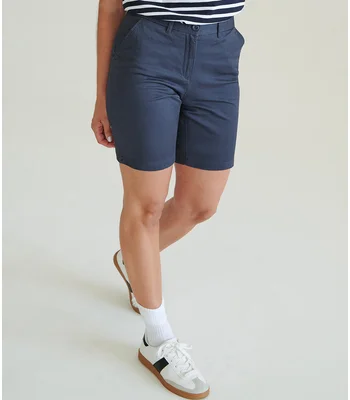 Front Row Front Row Ladies Stretch Chino Shorts in Navy