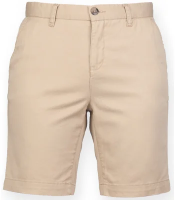 Front Row Front Row Ladies Stretch Chino Shorts in Stone